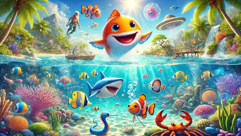 Adegan bawah laut untuk kategori permainan tembak ikan BATIK77